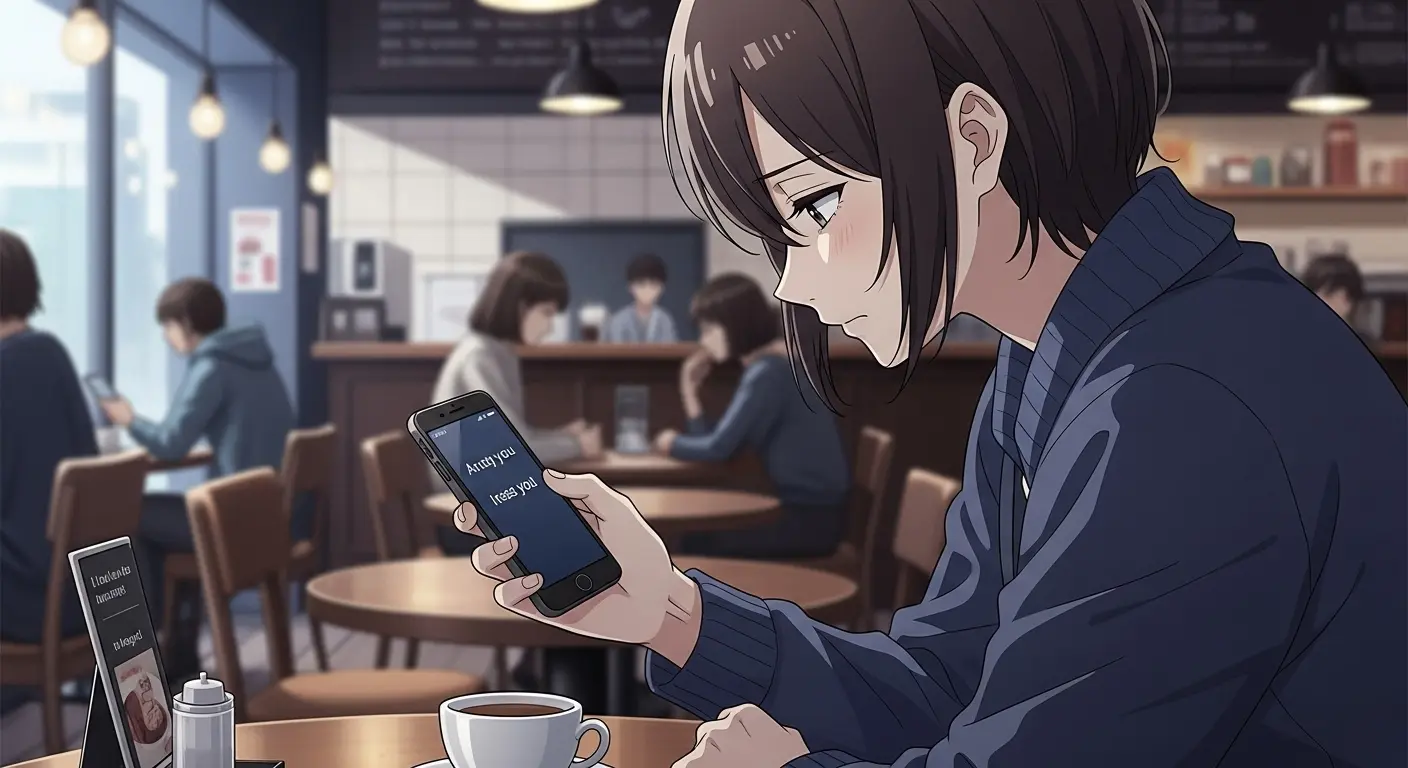 脈なしLINEに悩む女性のイラスト