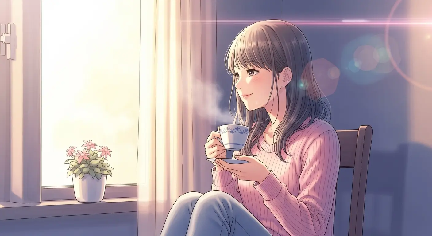 お金を使わずにリラックスした時間を過ごす女性