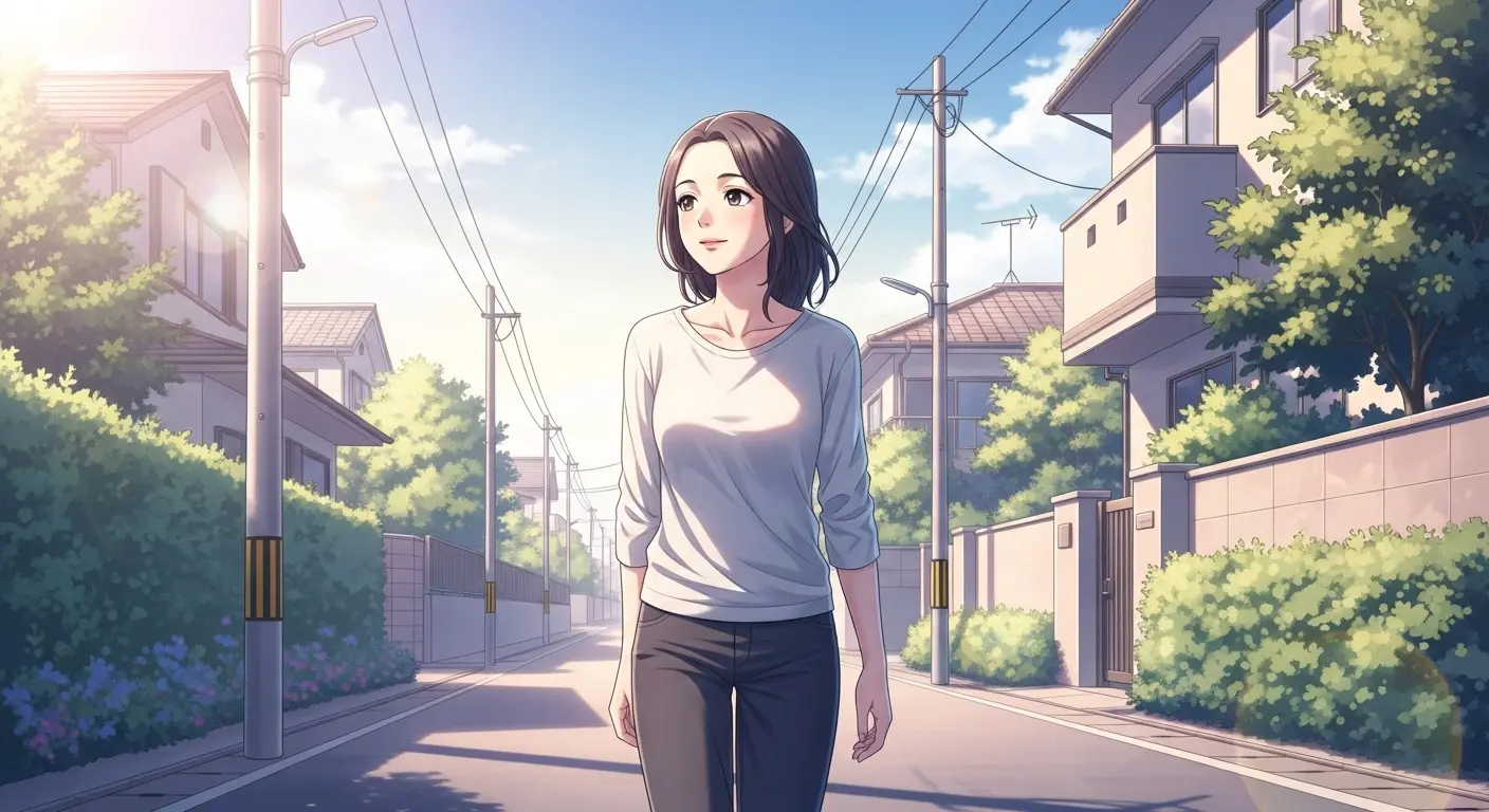 散歩を楽しむ女性