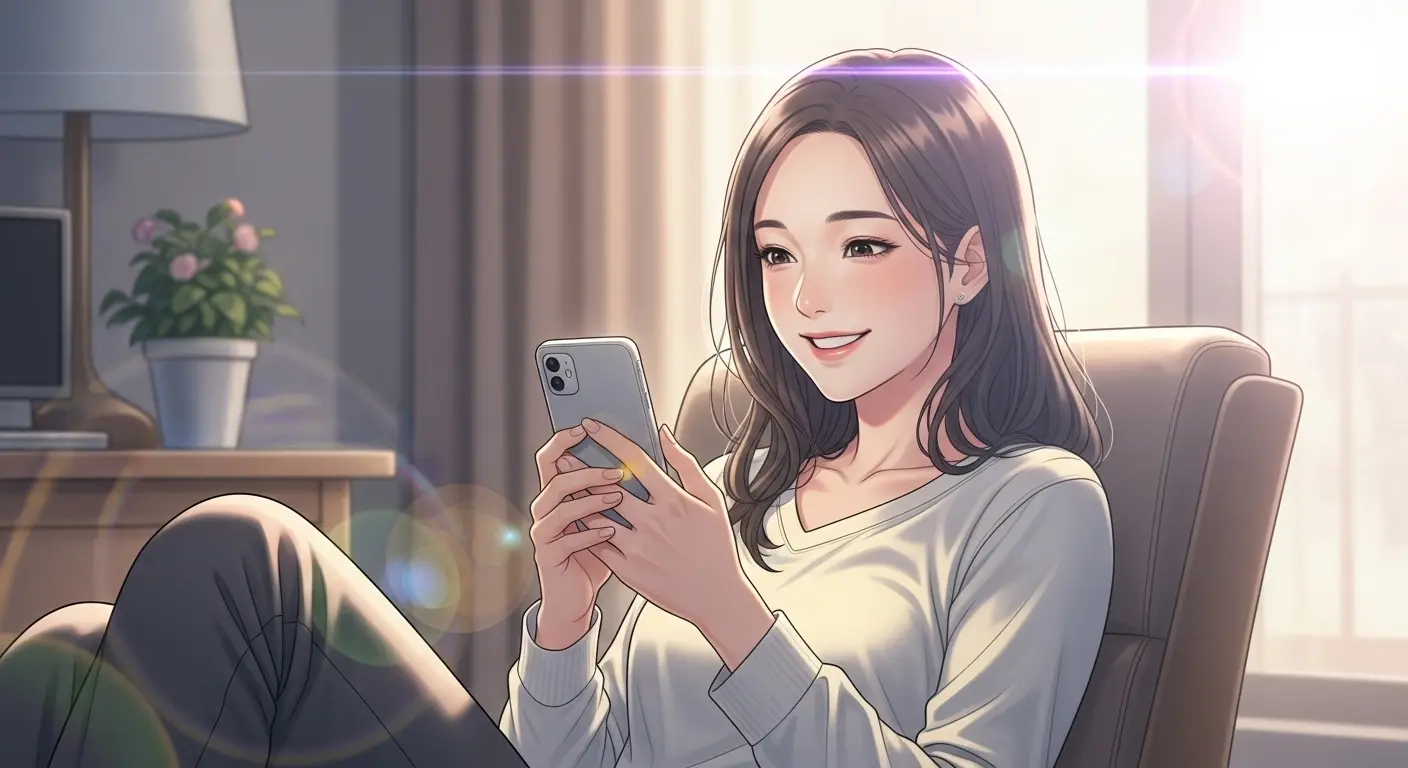 YouTubeで新しい趣味を探す女性