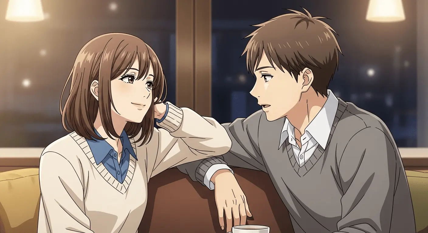 奥手女子と趣味の話をする男性