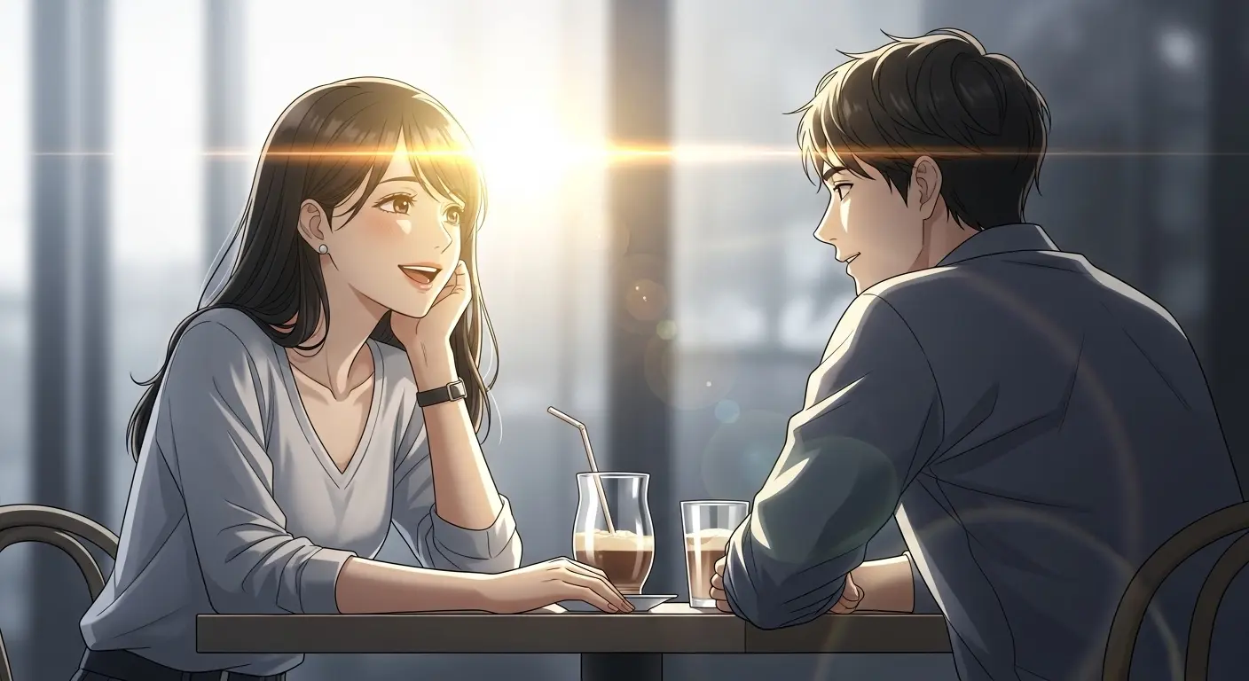 相手の話に真剣に耳を傾ける奥手女子