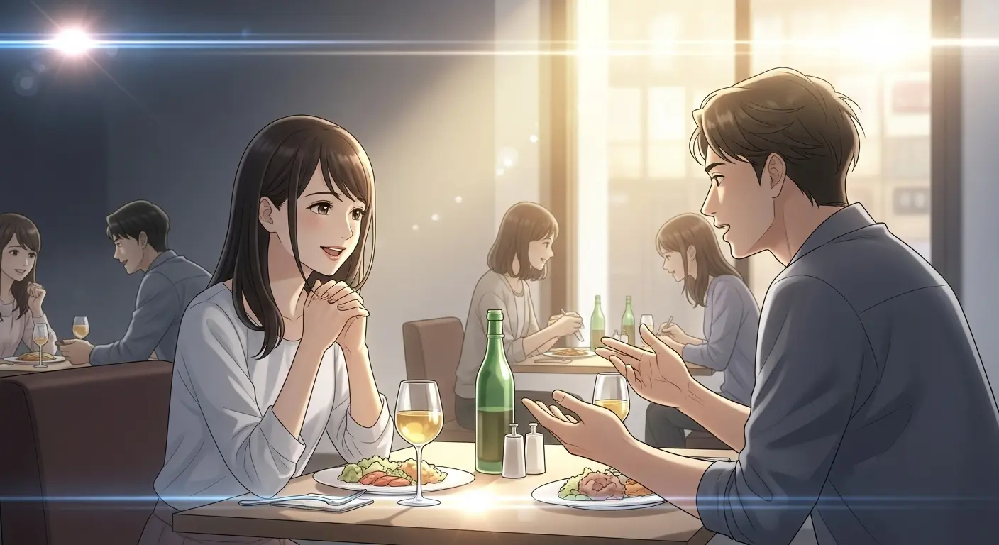 笑顔で相槌を打つ奥手女子