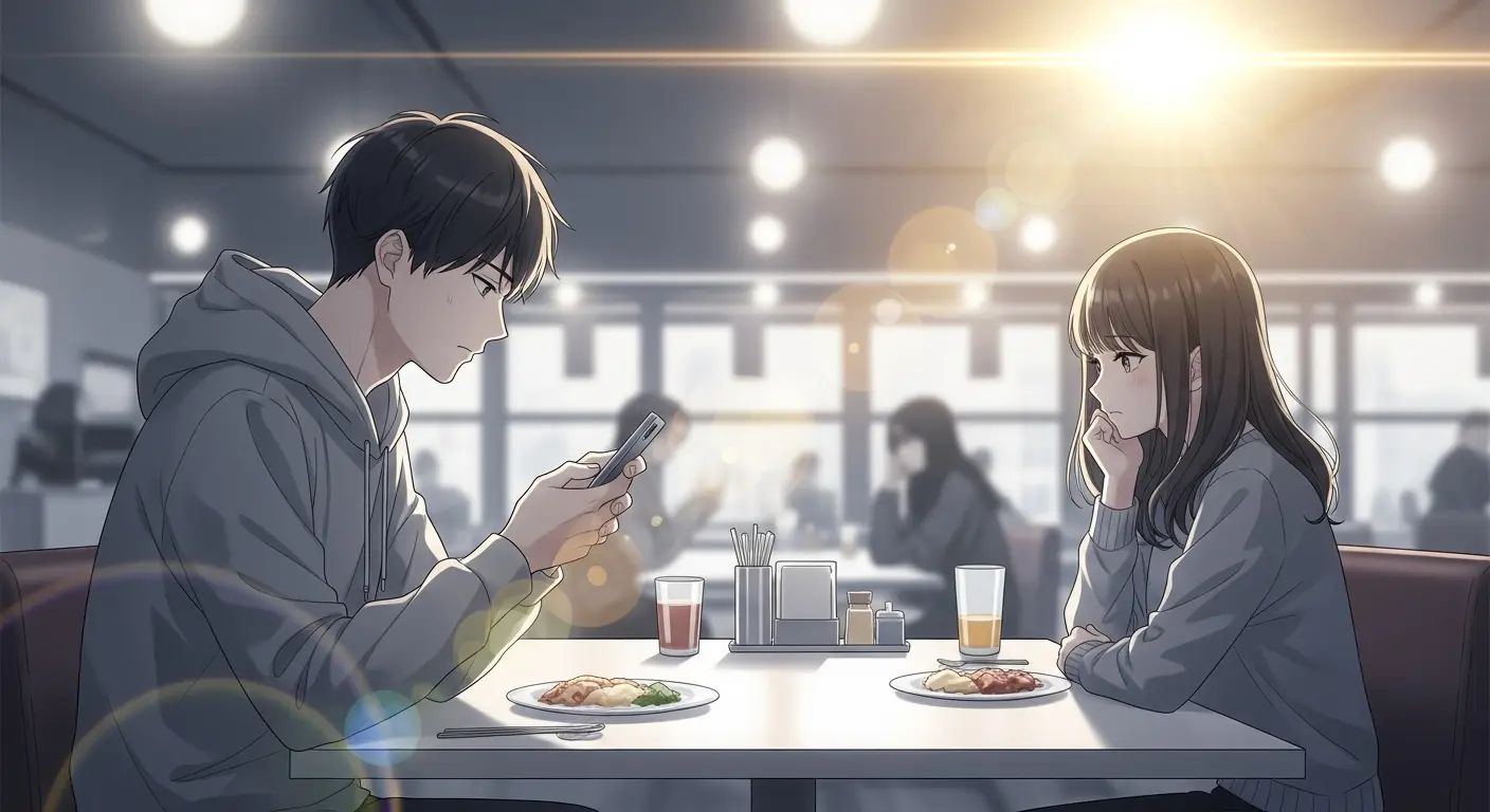 デート中にスマホばかり触る男性
