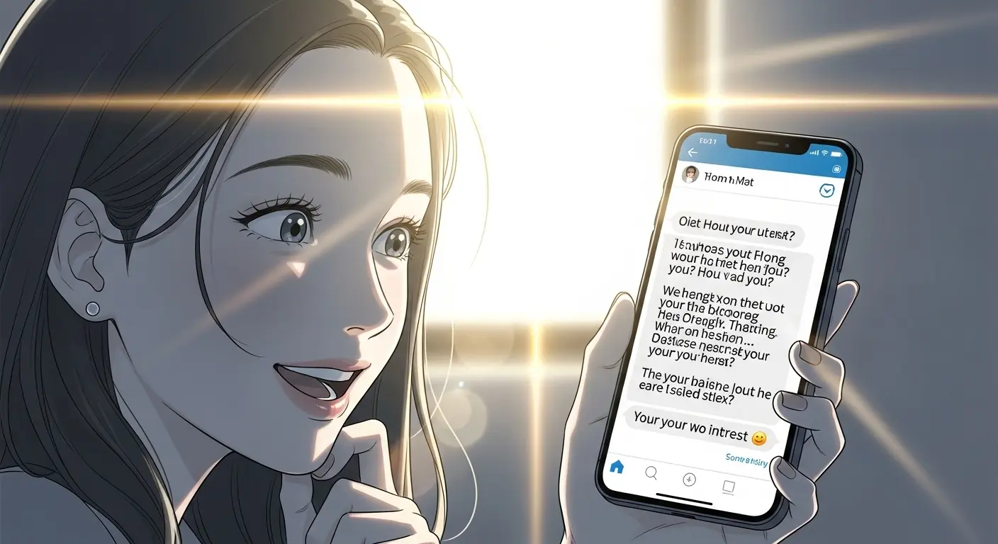好きな人からの脈ありLINEに喜ぶ女性