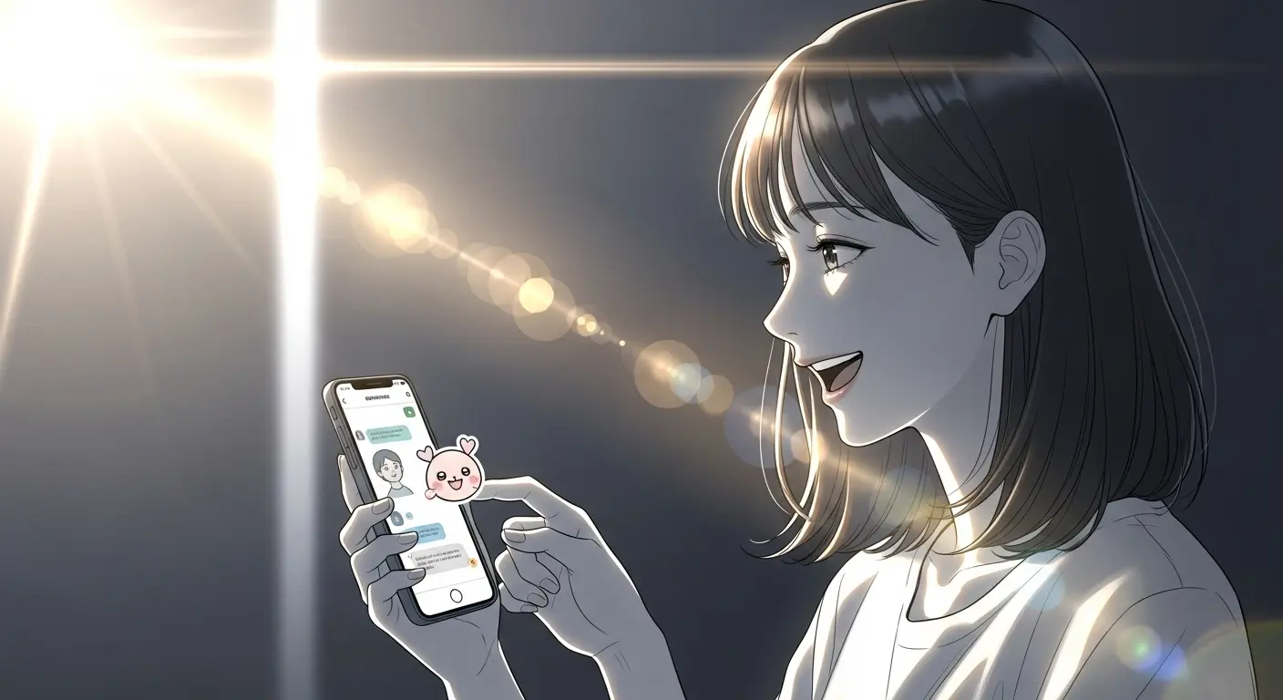 LINEでスタンプを可愛く使う奥手女子