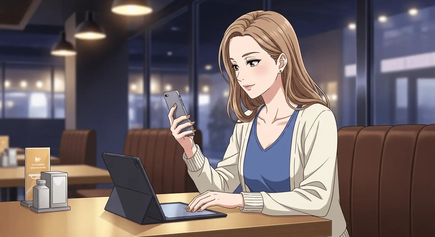 SNSに囲まれて恋愛に悩む女性