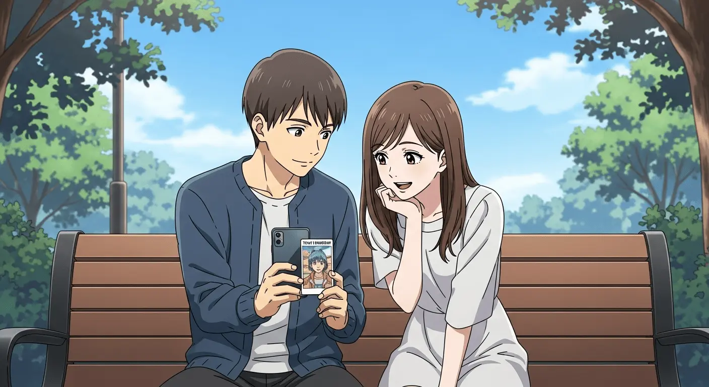 好きな女性と趣味の話題で盛り上がる男性