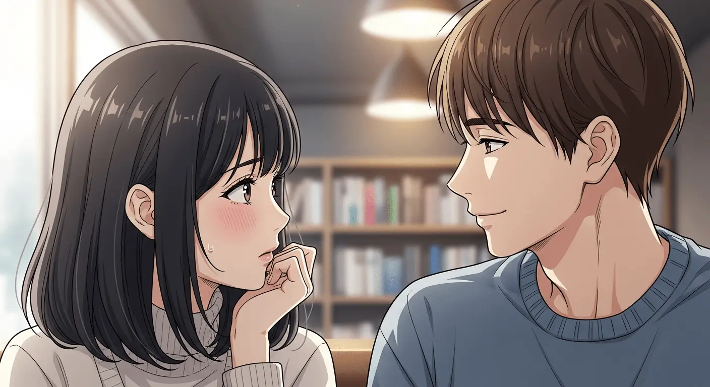 好きな男性を優しく見つめる奥手女子