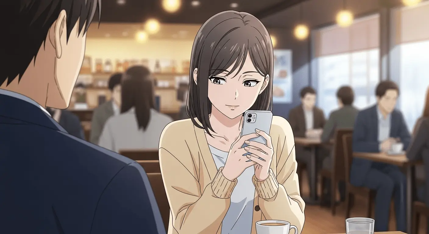 好きな人をこっそり見る奥手女子
