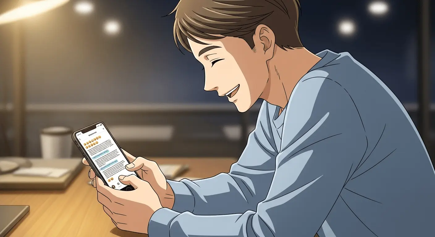 奥手女子からのLINEに喜ぶ男性