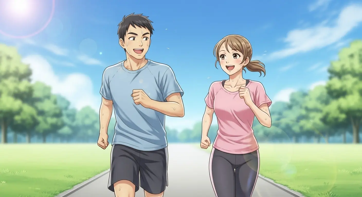 ランニングを楽しむ男女