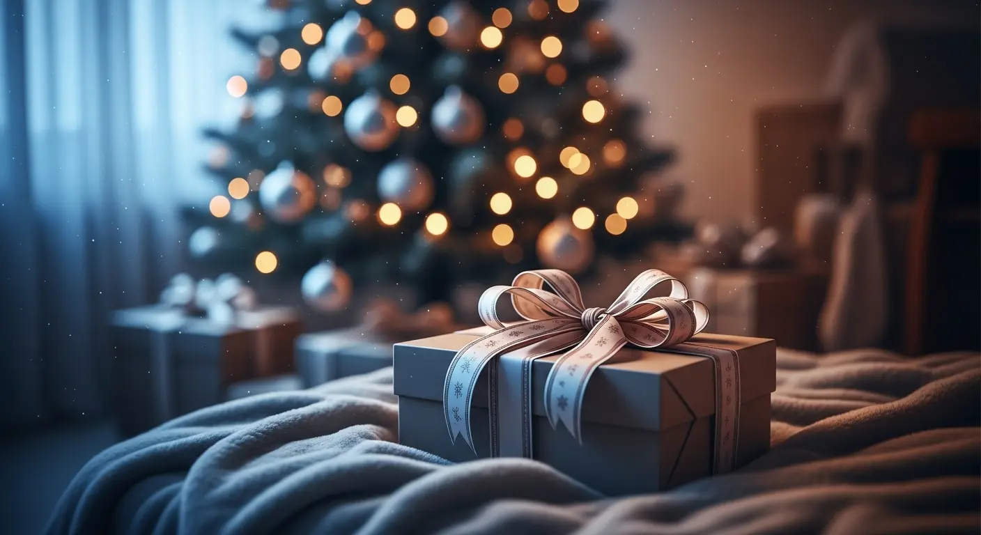 クリスマスプレゼントのラッピングされた箱