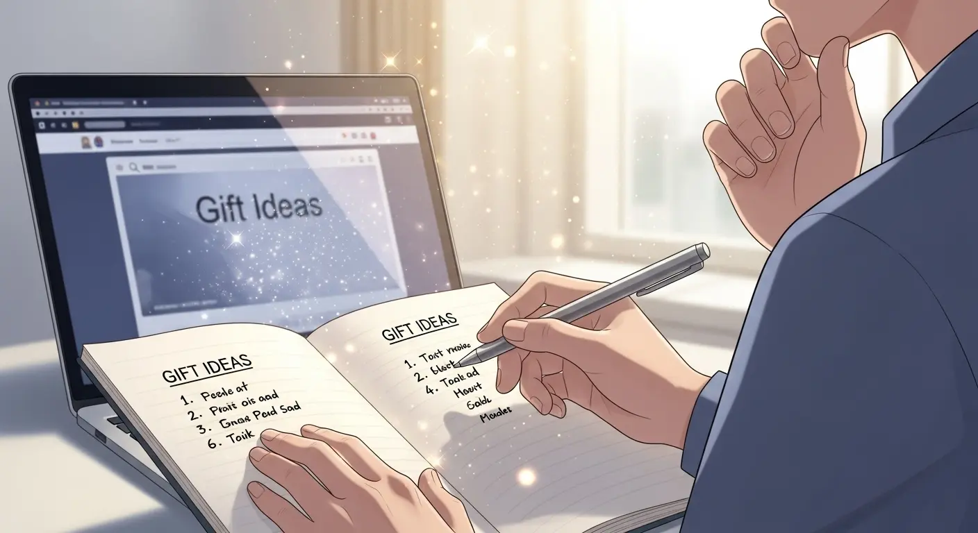 プレゼントのアイデアをノートに書き出す人