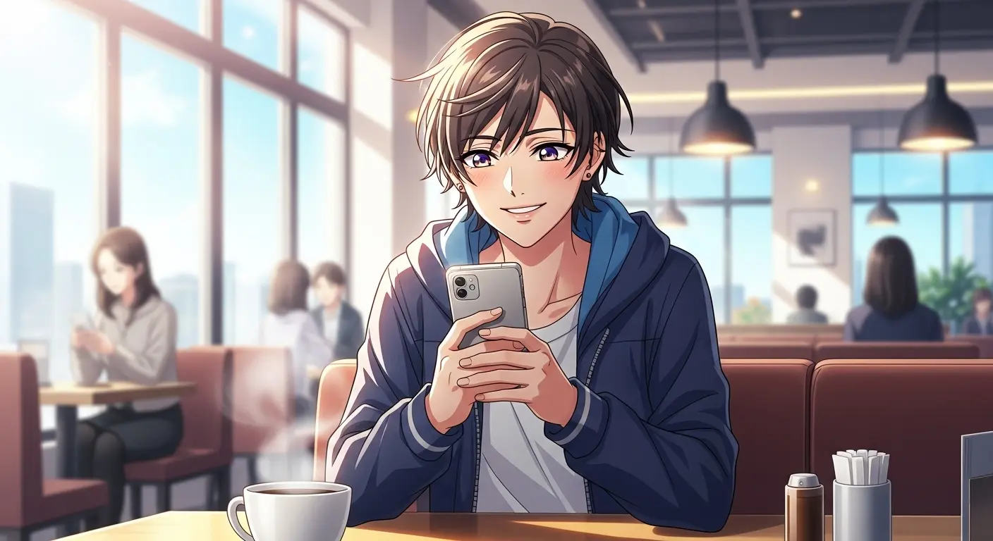 ロールキャベツ男子からデートの誘いが来て喜ぶ女性のイラスト