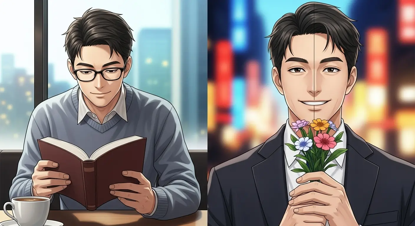 ロールキャベツ男子からデートの誘いが来て喜ぶ女性のイラスト