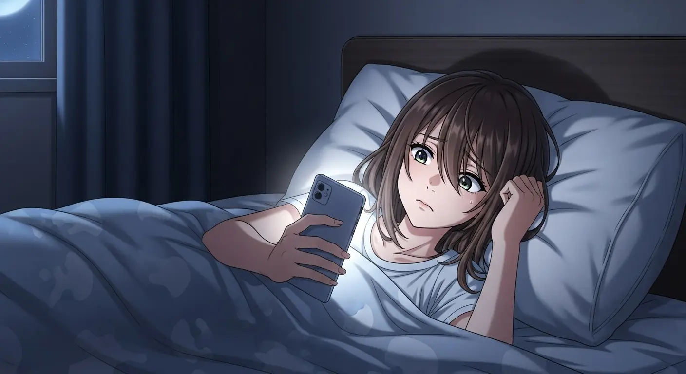 恋愛の悩みをLINEやチャットで相談している女性のイラスト