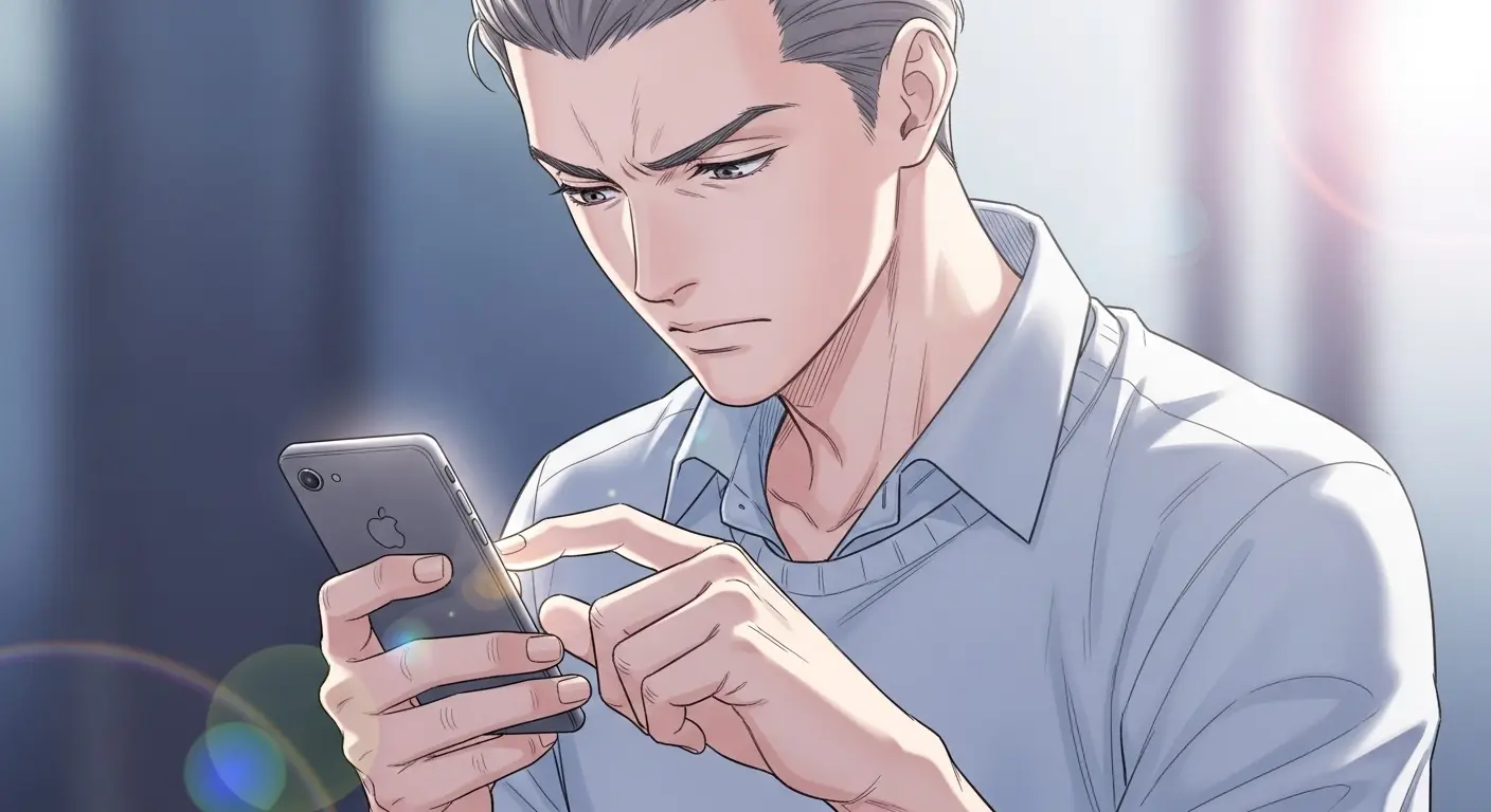 丁寧に返信する男性