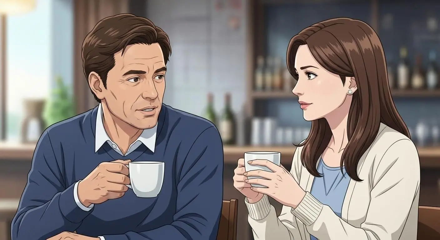 職場の同僚として話す男女