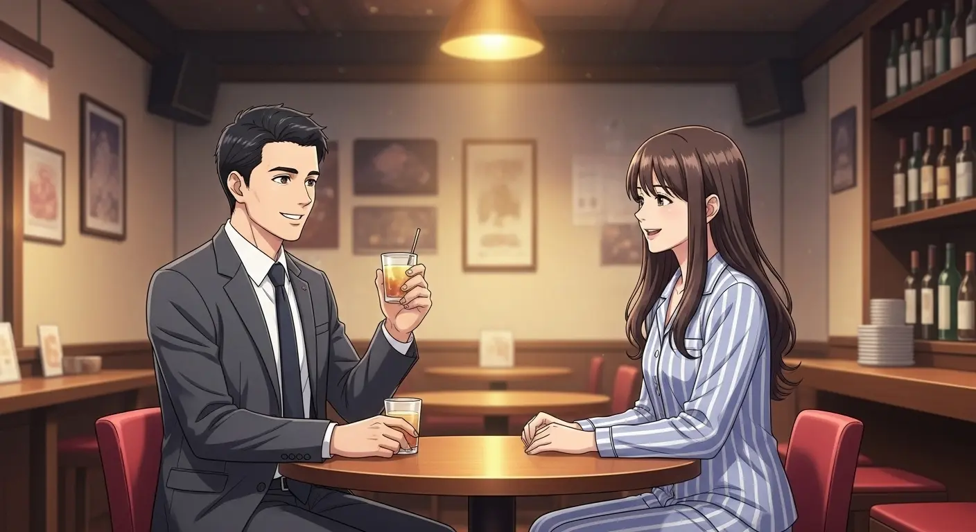 職場の同僚と楽しそうに飲みに誘う男性