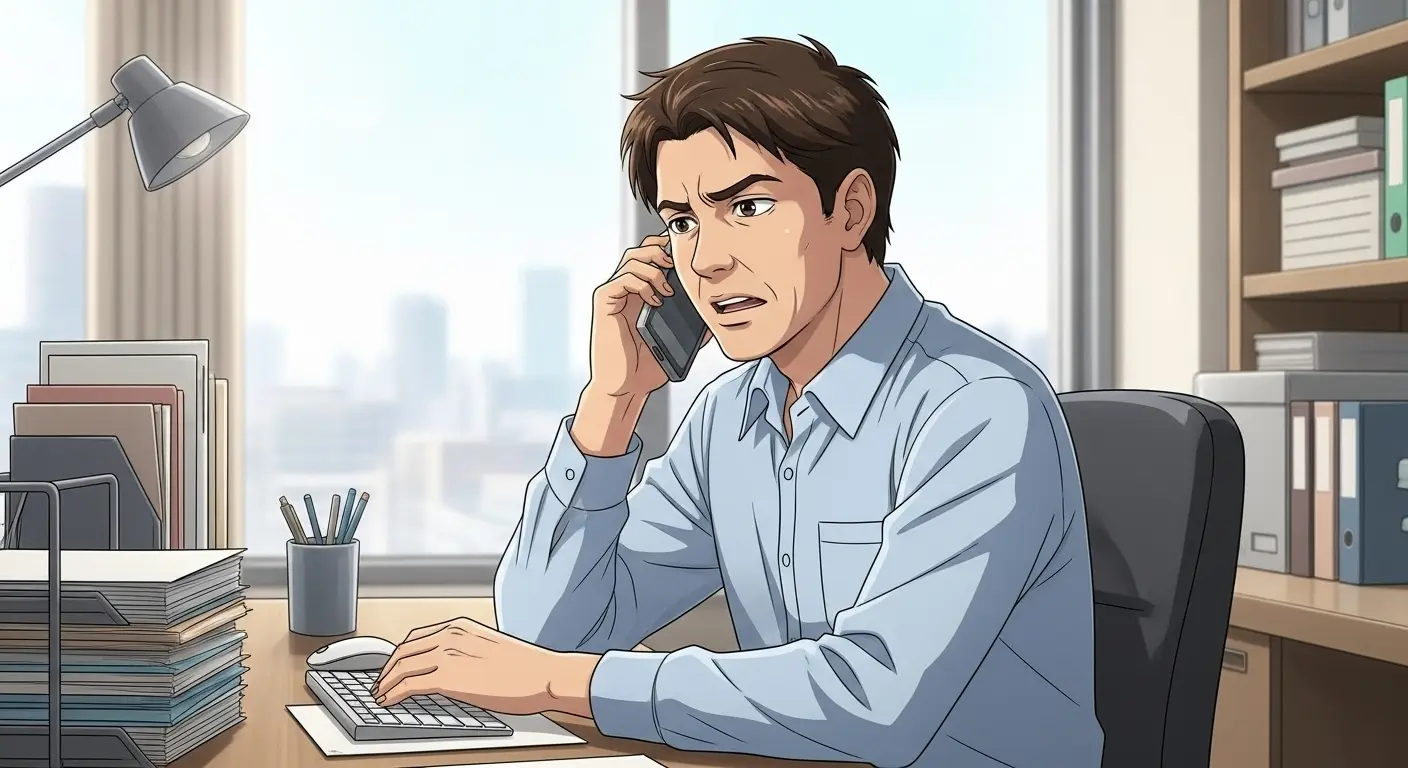 誘いを断る男性の困った表情