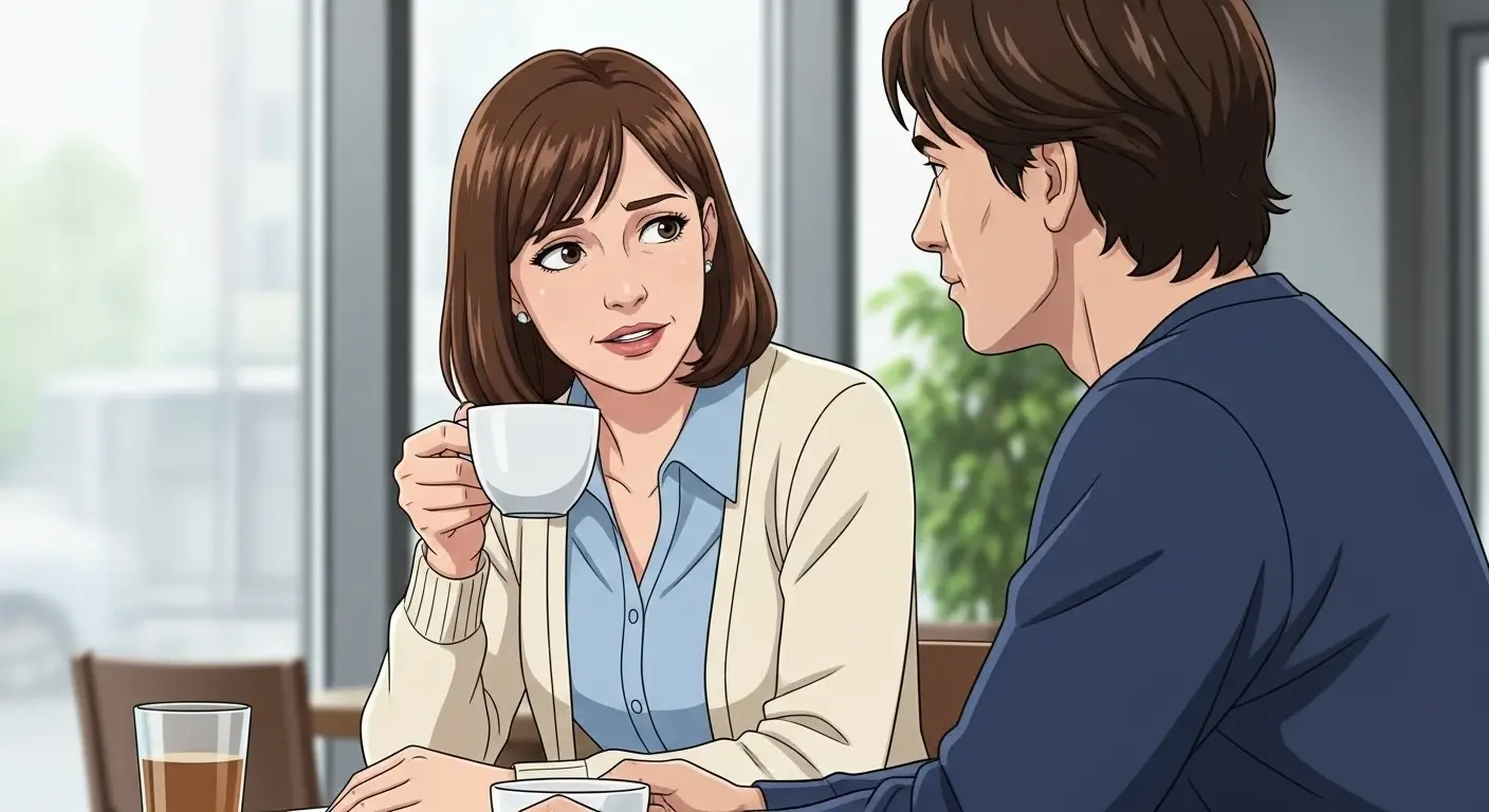 真剣な表情で相談する女性